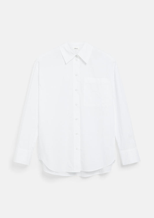 s.Oliver - Poplin-Bluse mit Brusttasche - Farbe: Weiss