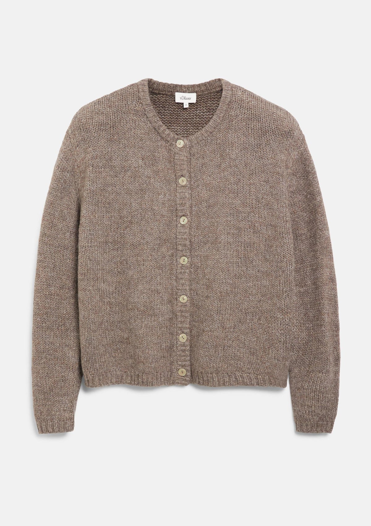 s.Oliver - Weiche Strickjacke aus Alpakamix - Farbe: Hellbraun