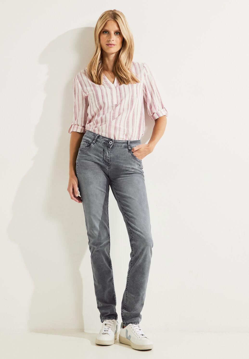CECIL - Loose Fit Jeans Hose Style Scarlett grau B376493-10272