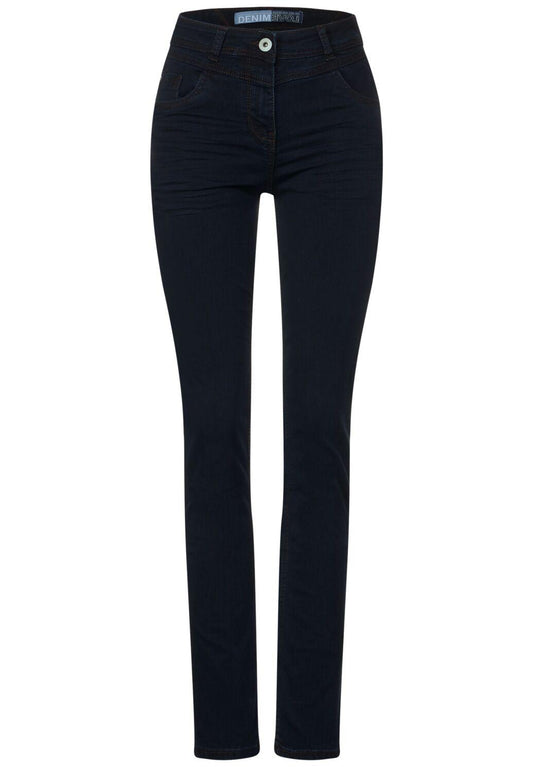 CECIL Damen Dunkle Slim Fit Jeans – Farbe: blue black washed