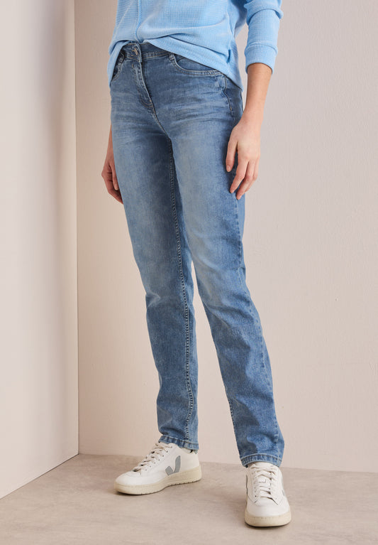 CECIL Jeans im Slim Fit Style Toronto, High Waist und Slim Legs, hellblaue Denim Waschung für Damen