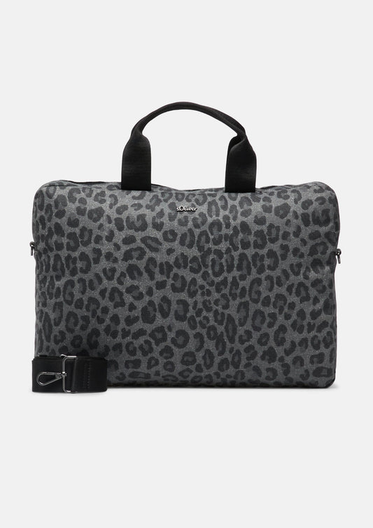 s.Oliver - Wasserabweisende Tasche mit Animal-Muster und Reißverschluss - Farbe: Dunkelgrau