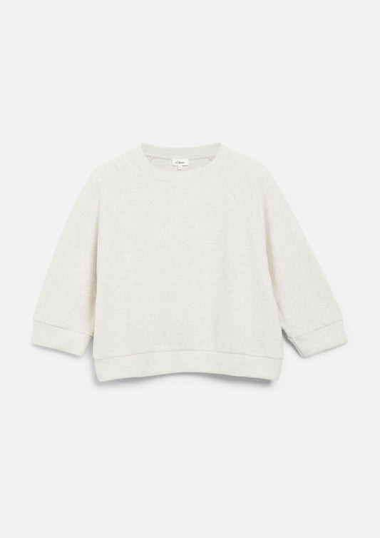 s.Oliver - Weiches Sweatshirt mit 3/4-Ärmeln - Farbe: Helles Beige