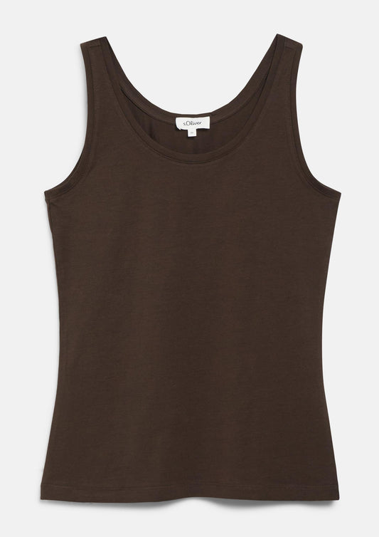 s.Oliver - Tanktop im Slim Fit - Farbe: Dunkelbraun