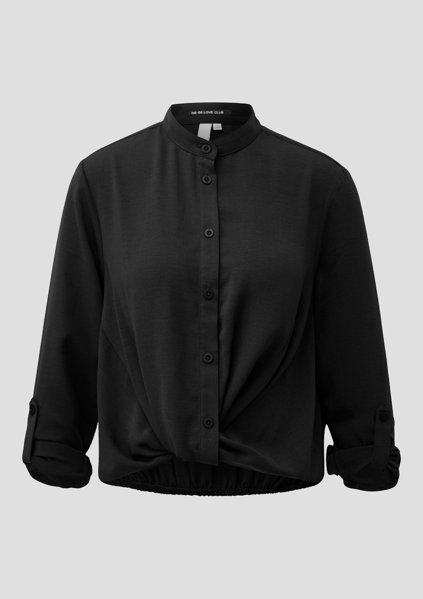 QS - Bluse mit fixiertem Knotendetail - Farbe: Schwarz