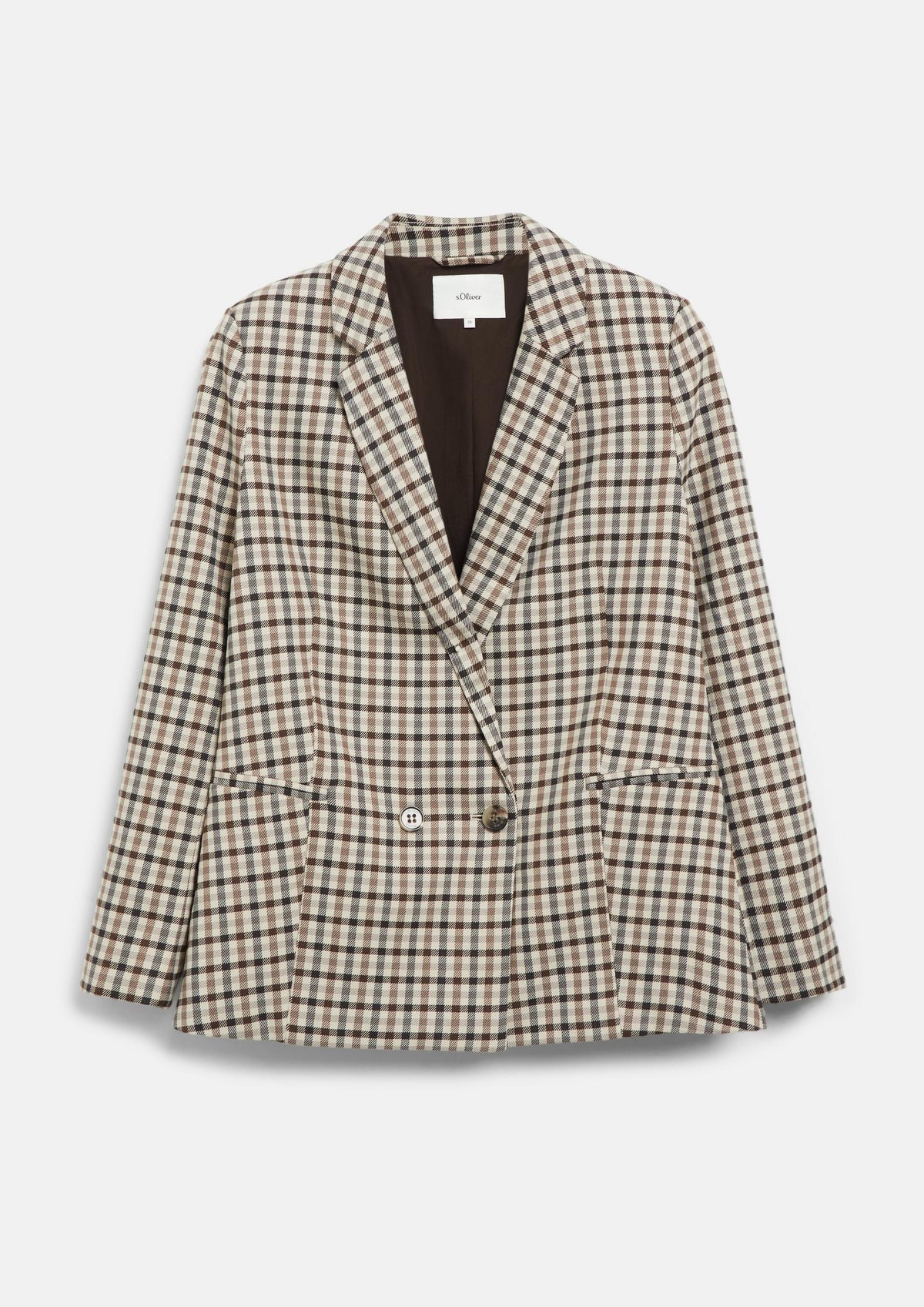 s.Oliver - Lässiger Check Blazer - Farbe: Beige