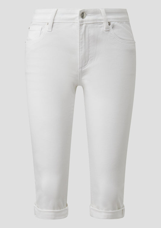 QS - Capri-Jeans Catie / Slim Fit / Mid Rise - Farbe: Weiss