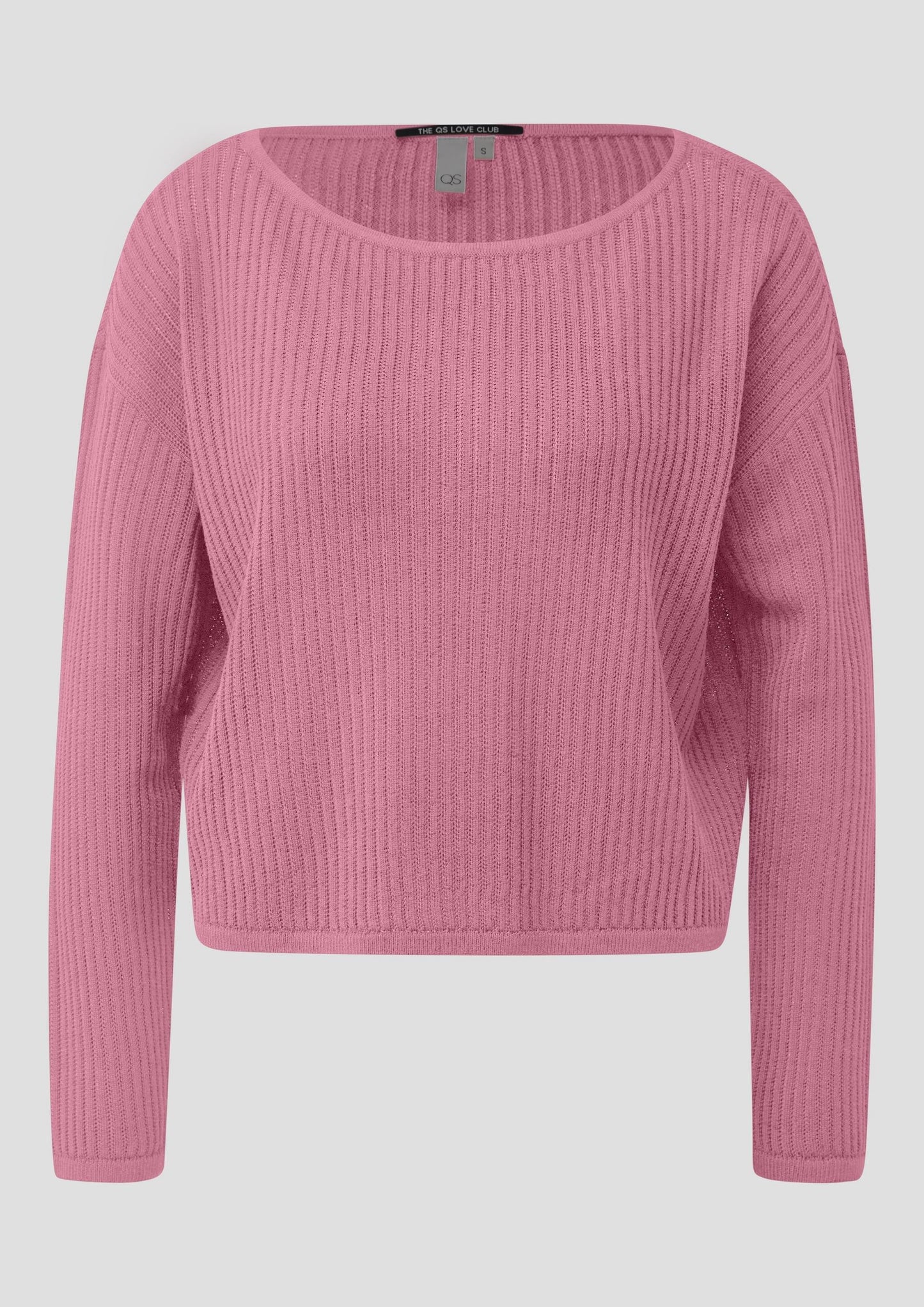 QS - Boxy Strickpullover in Ajouroptik - Farbe: Rosa