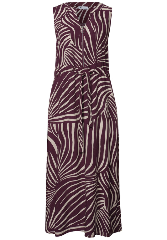 Street One - Midi-Kleid mit Split Neck und Zipper - Farbe: rustic rouge