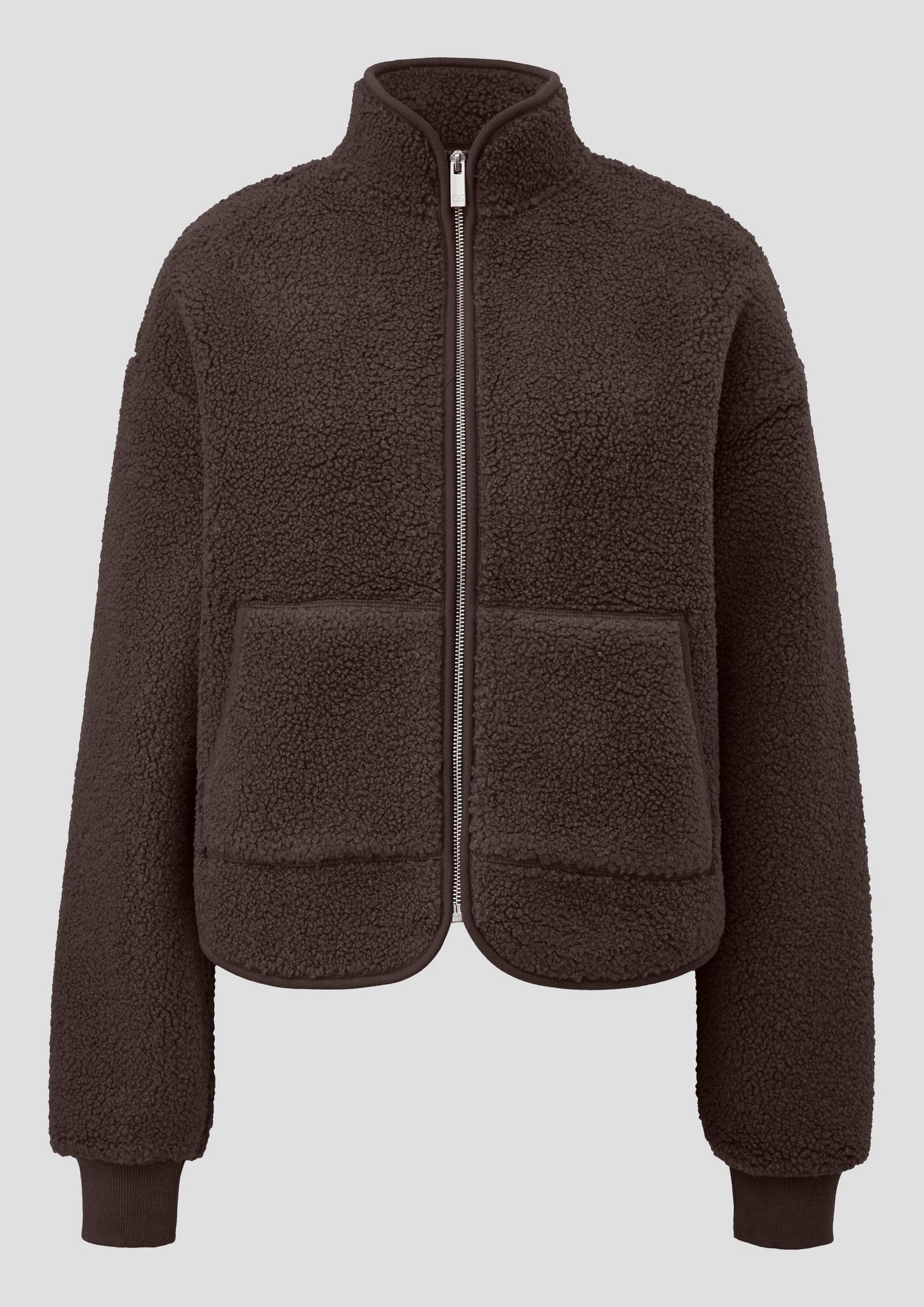 QS - Teddyjacke mit aufgesetzten Taschen - Farbe: Dunkelbraun