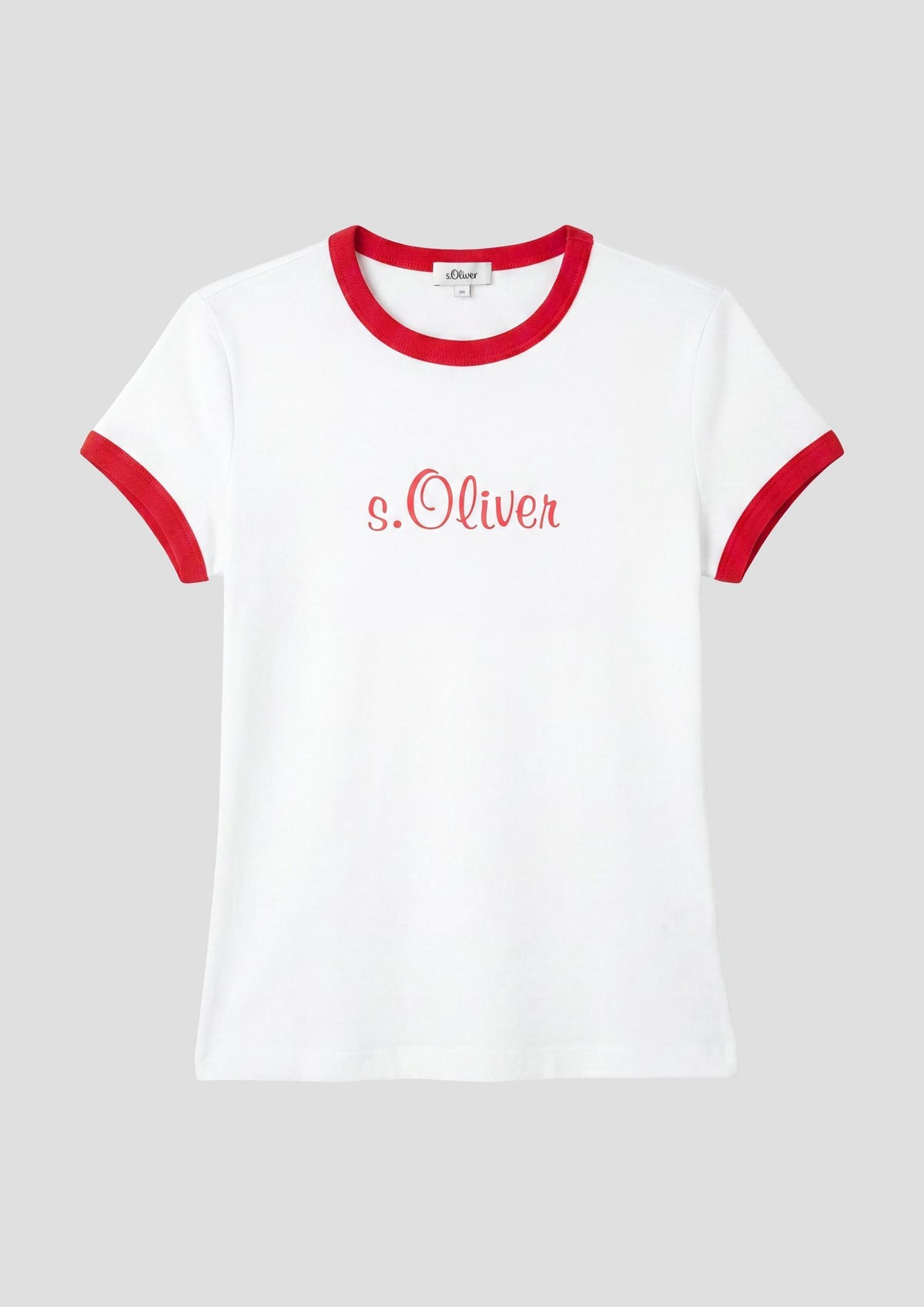 s.Oliver - Slim Fit T-Shirt mit Logo - Farbe: Himbeere