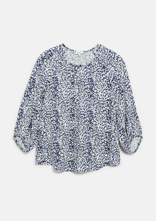 s.Oliver - Bluse im Relaxed Fit mit All-over-Print - Farbe: Dunkelblau