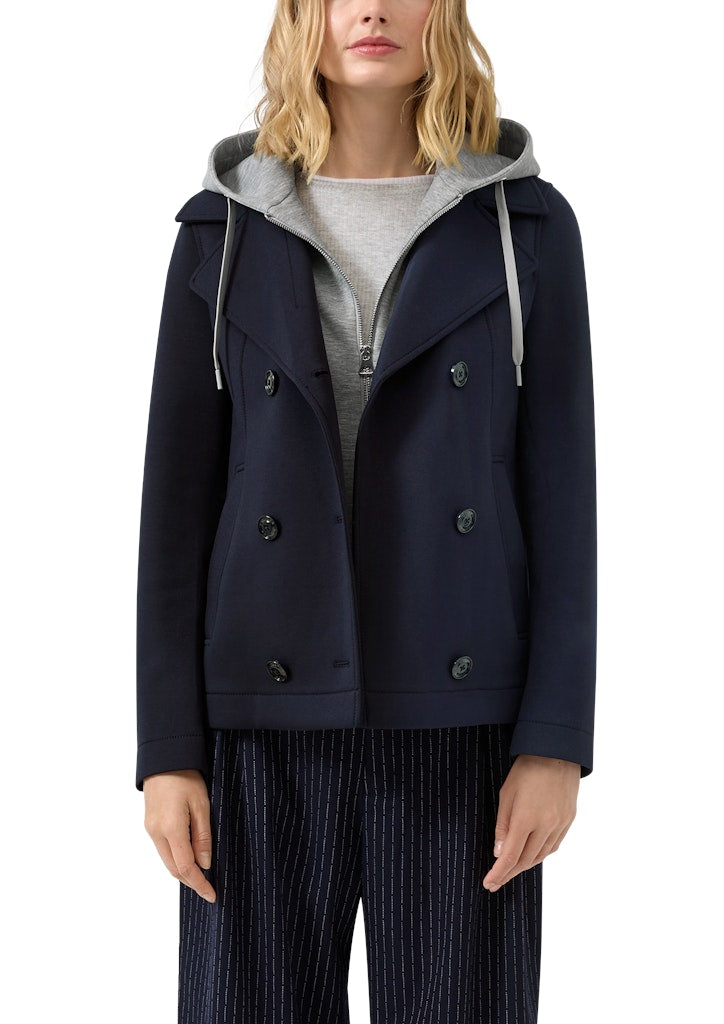 s.Oliver - Caban-Jacke aus Scuba mit herausnehmbarem Einsatz - Farbe: Navy