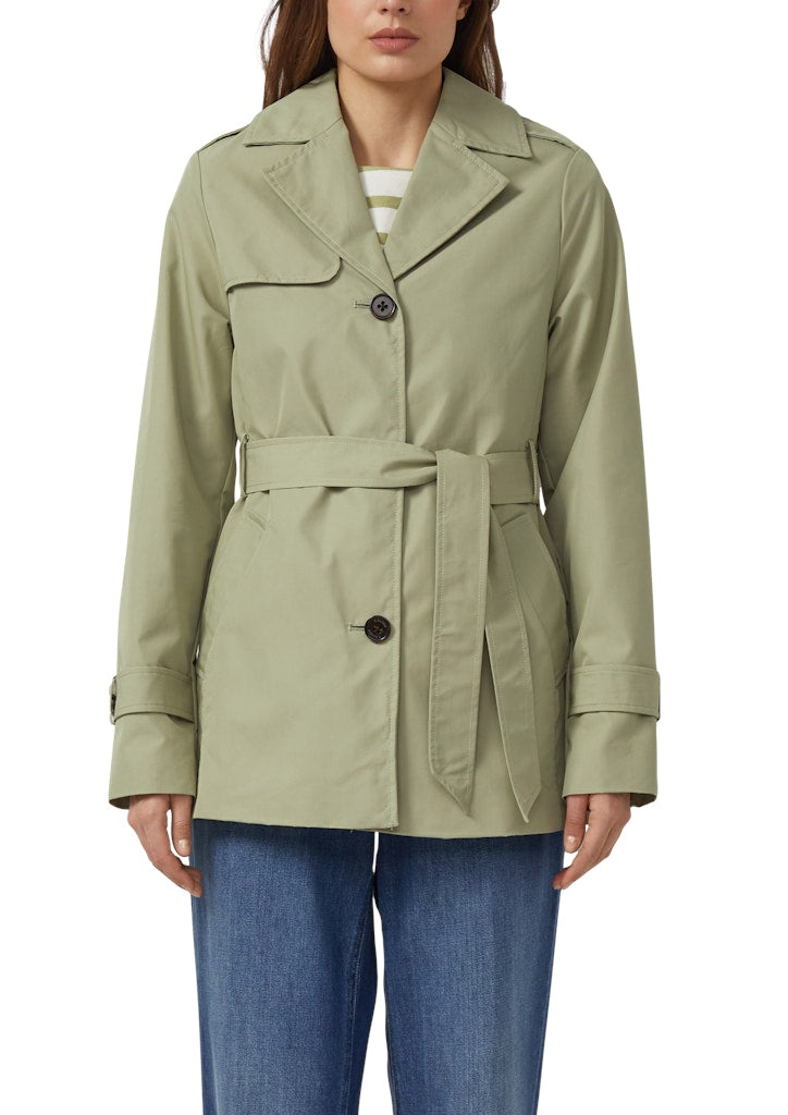 s.Oliver - Wasserabweisender Trenchcoat im Slim Fit - Farbe: Salbeigruen