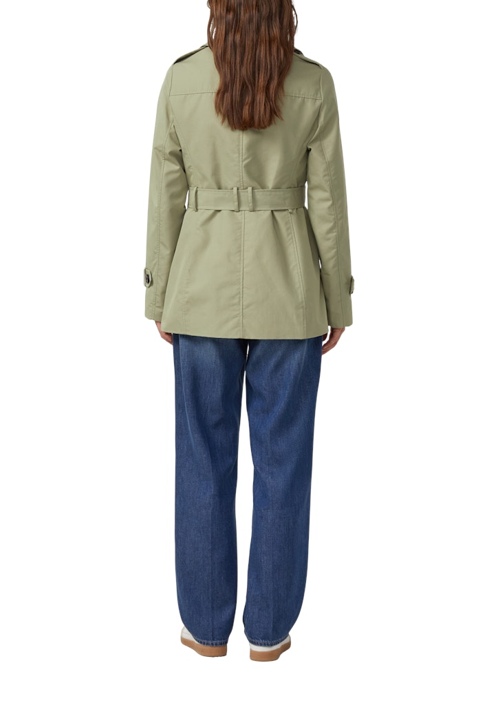 s.Oliver - Wasserabweisender Trenchcoat im Slim Fit - Farbe: Salbeigruen
