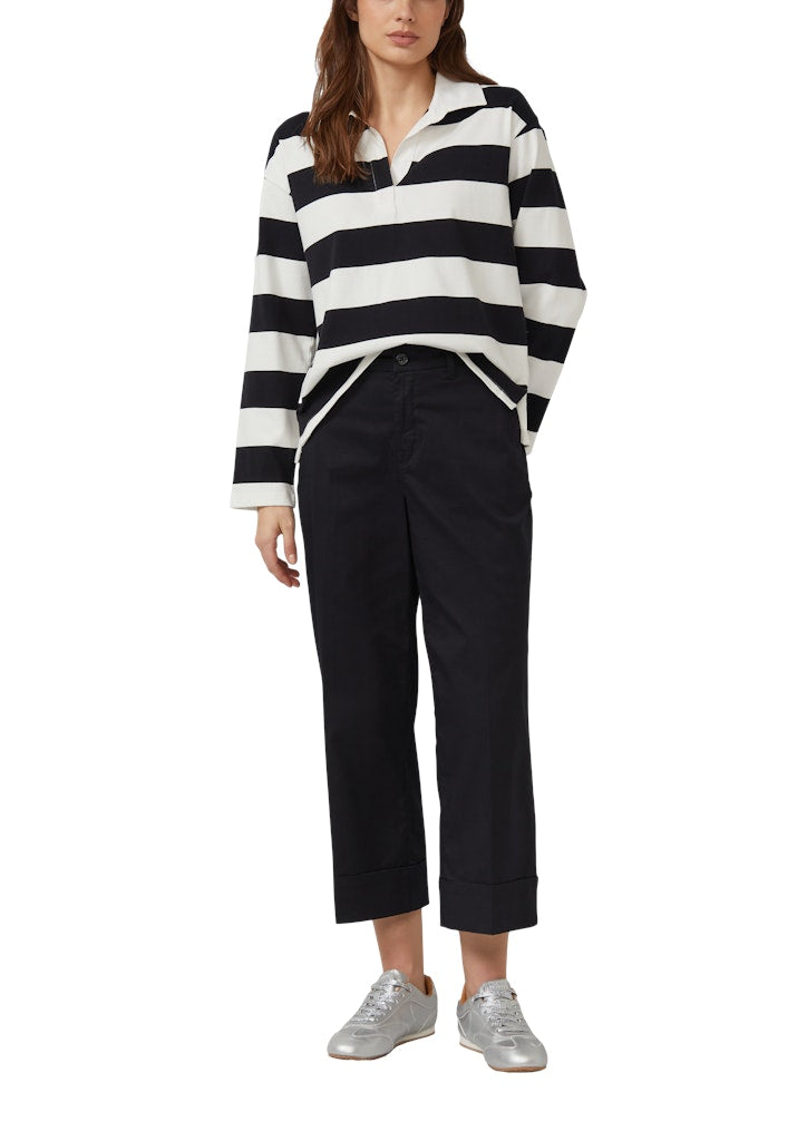 s.Oliver - High Rise-Culotte mit Umschlag - Farbe: Schwarz