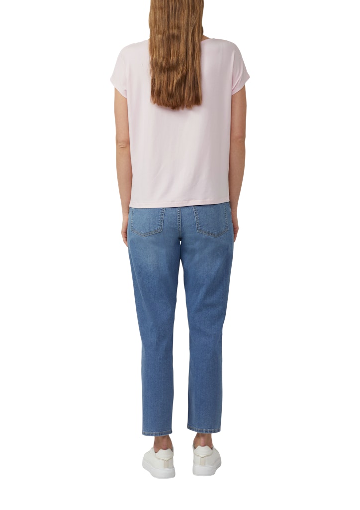 s.Oliver - Fließendes Jersey-Shirt mit überschnittenen Schultern - Farbe: Zartrosa