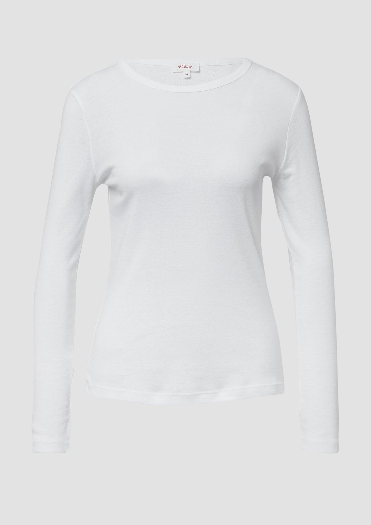 s.Oliver - Longsleeve im Slim Fit - Farbe: Weiß weiß