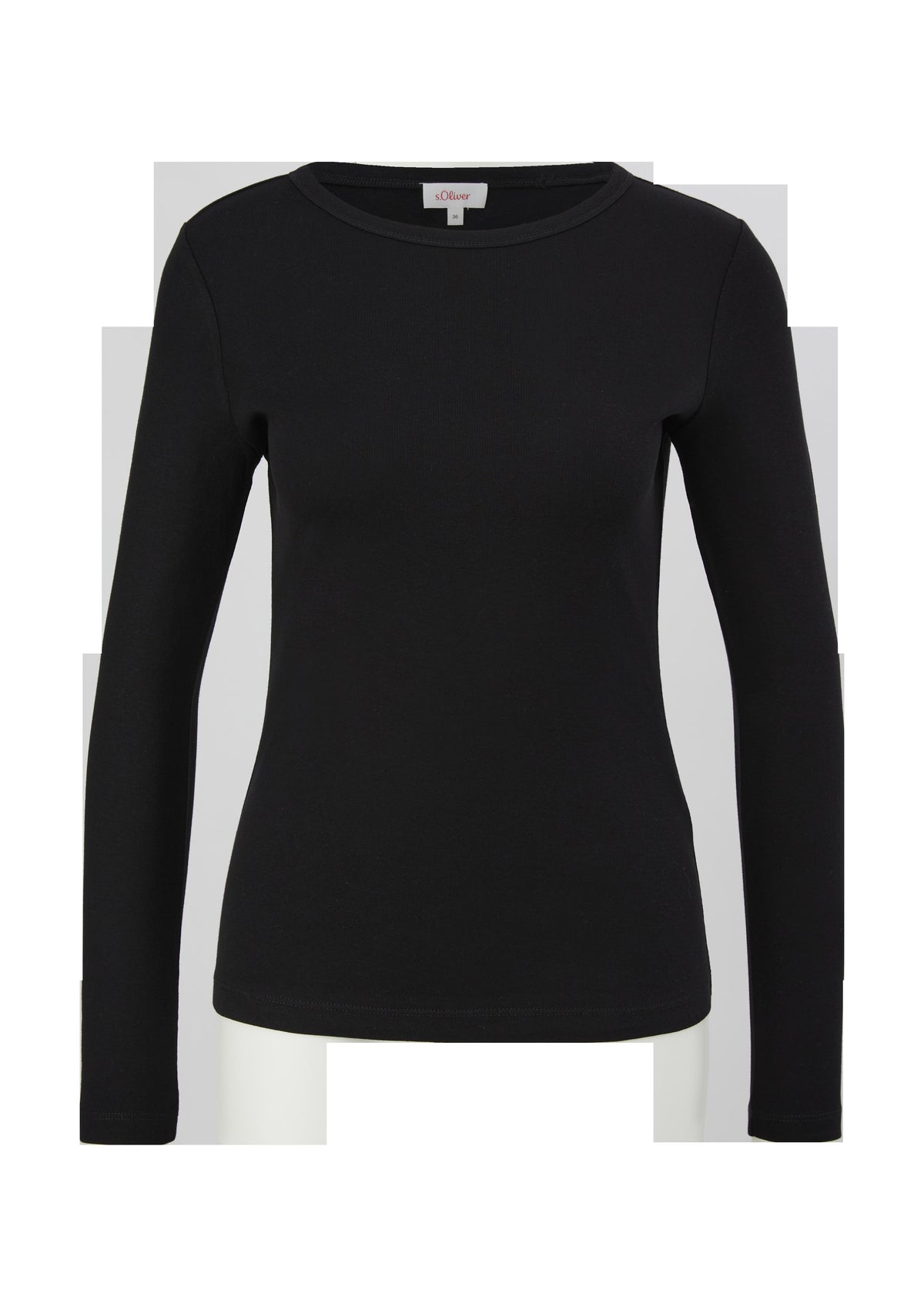 s.Oliver - Longsleeve im Slim Fit - Farbe: Schwarz schwarz