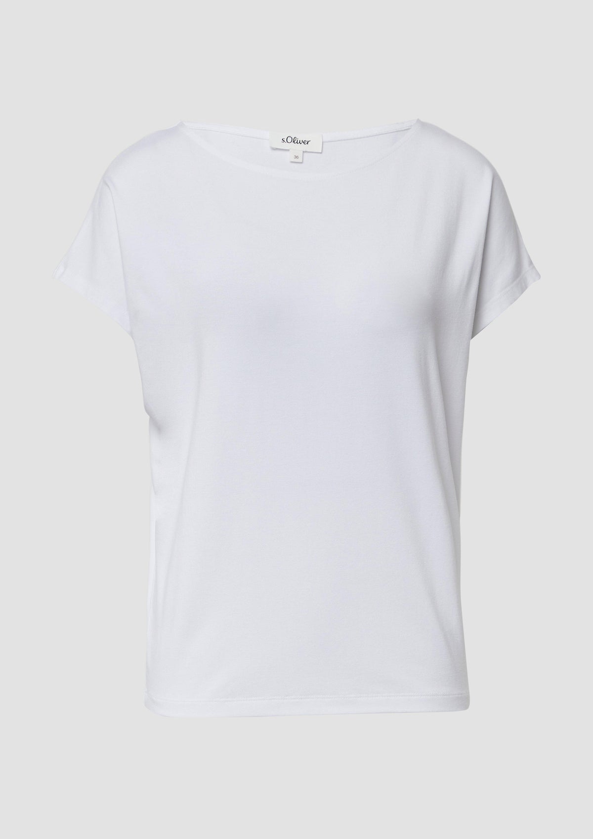 s.Oliver - Fließendes Jersey-Shirt mit überschnittenen Schultern - Farbe: Weiß weiß