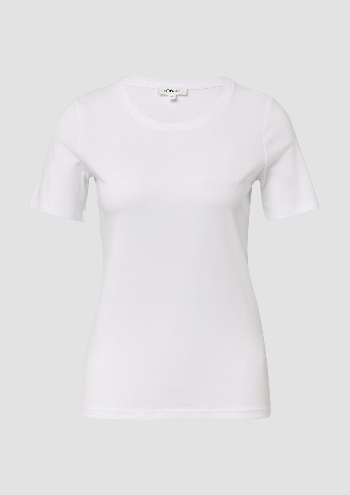 s.Oliver - T-Shirt aus Interlockjersey / Slim Fit - Farbe: Weiß weiß