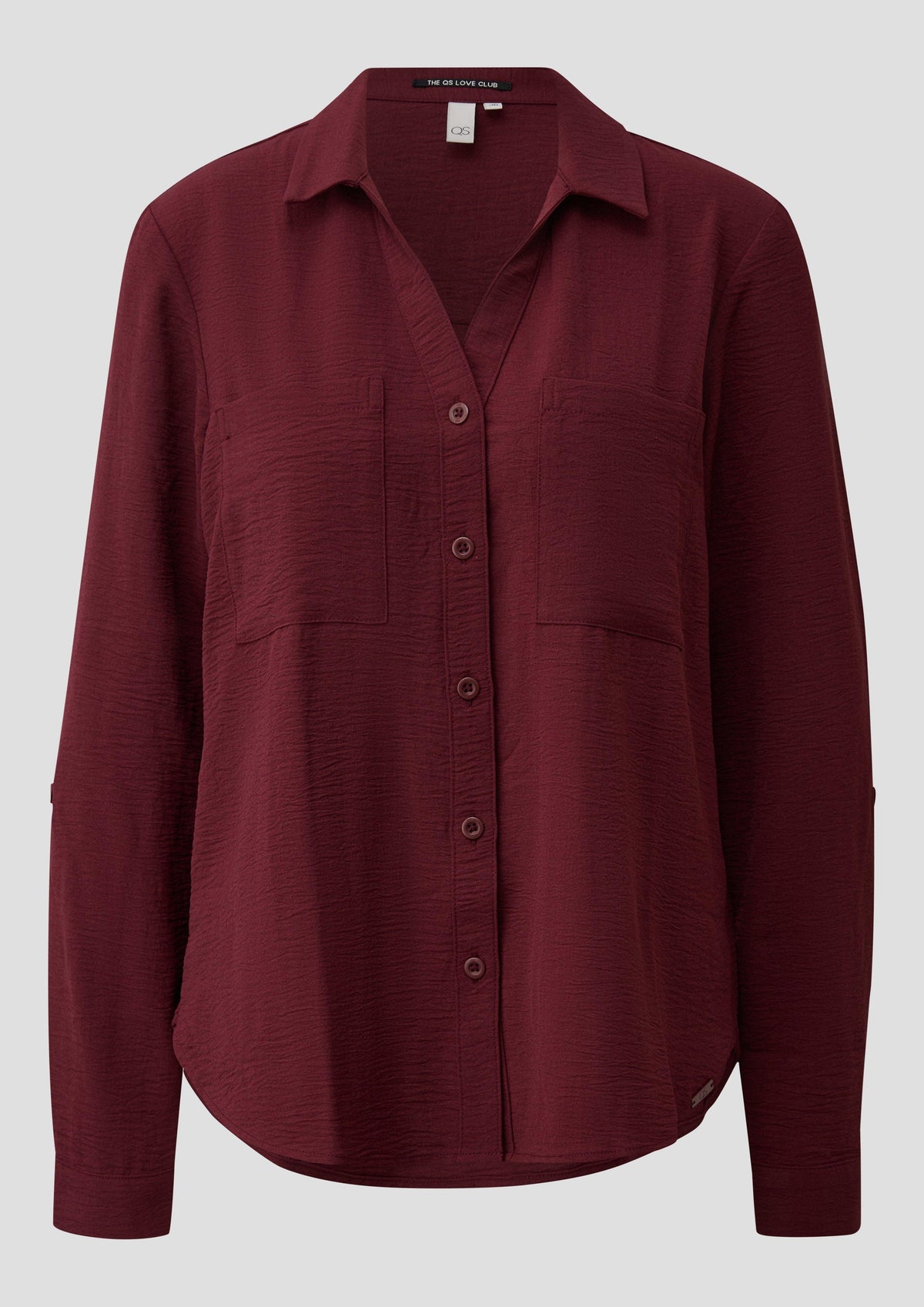 QS - Bluse mit Turn-up - Farbe: Rot rot