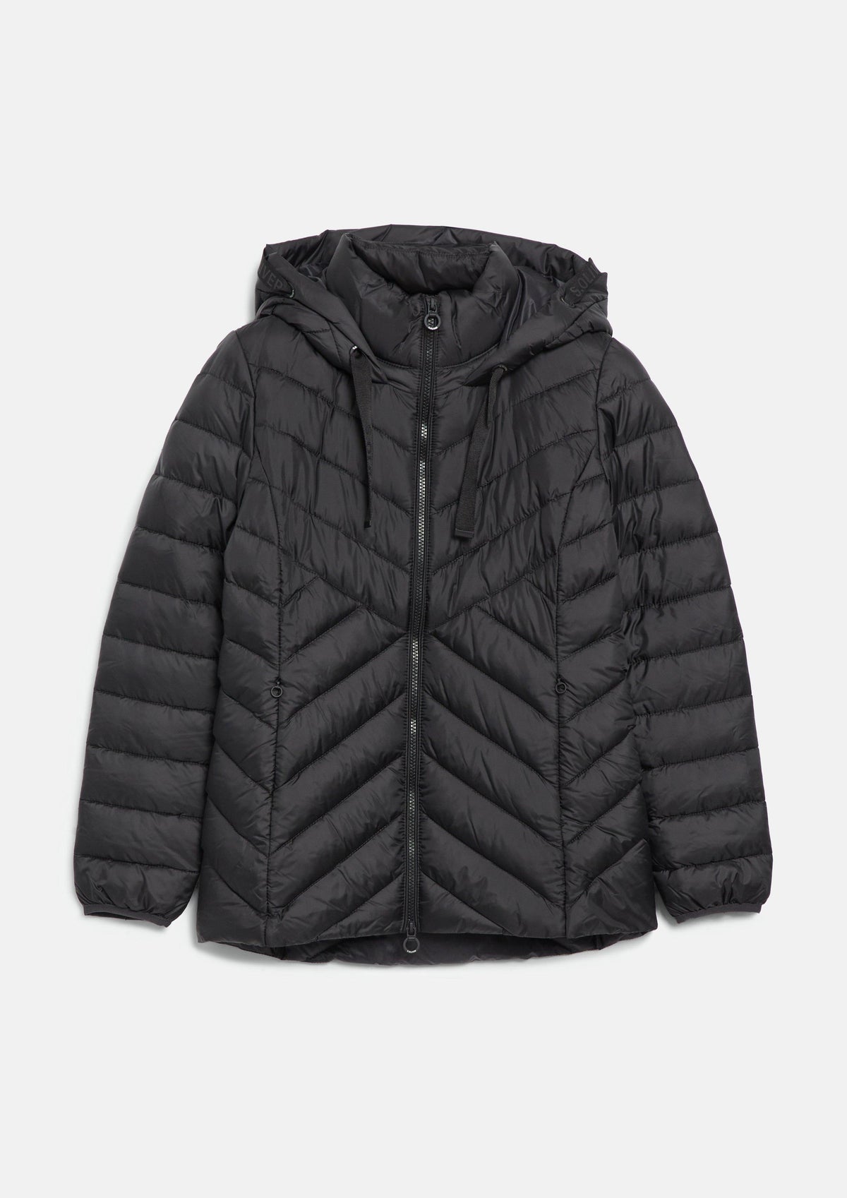 s.Oliver - Leichte Steppjacke mit Kapuze / Slim Fit - Farbe: Schwarz schwarz
