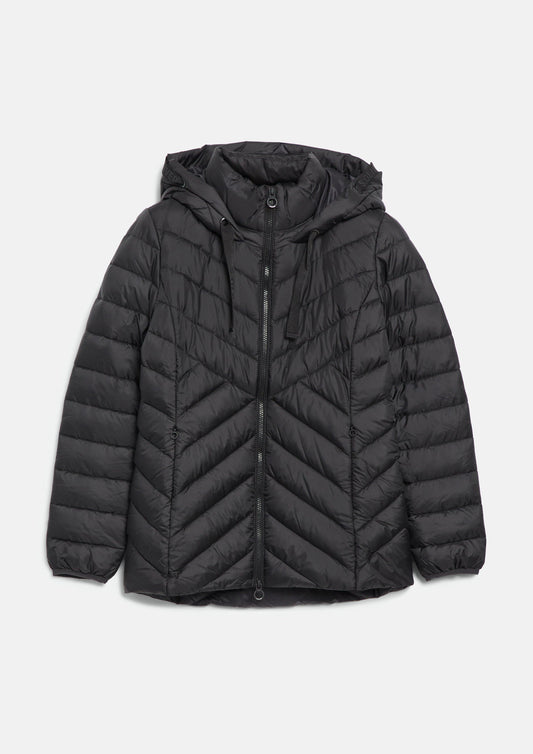 s.Oliver - Leichte Steppjacke mit Kapuze / Slim Fit - Farbe: Schwarz schwarz