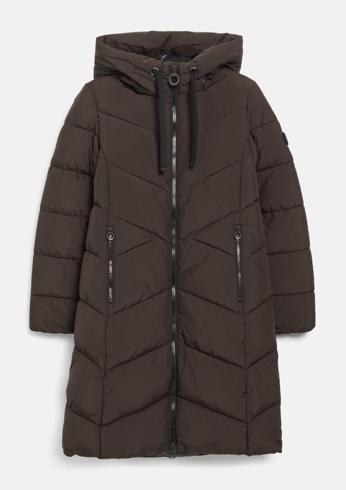 s.Oliver - Puffermantel mit Kapuze / Regular Fit - Farbe: Braun braun