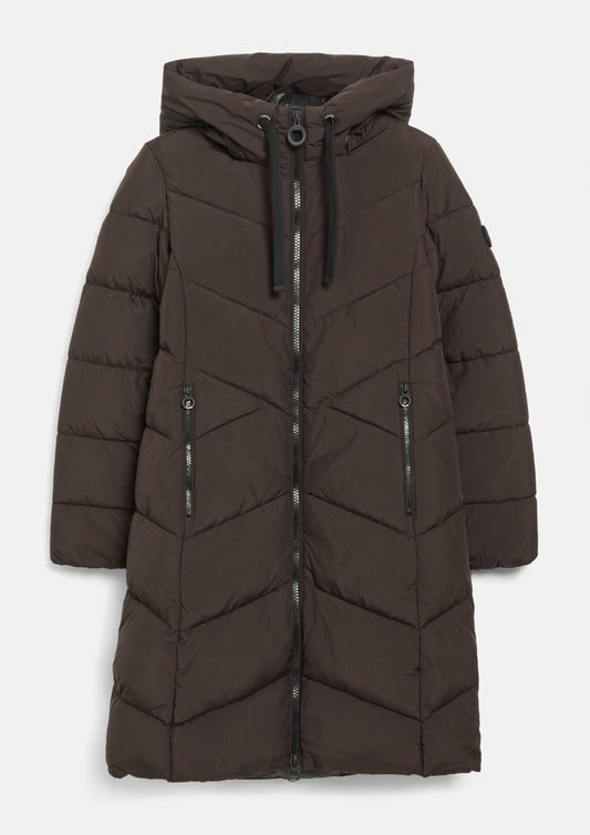s.Oliver - Puffermantel mit Kapuze / Regular Fit - Farbe: Braun braun
