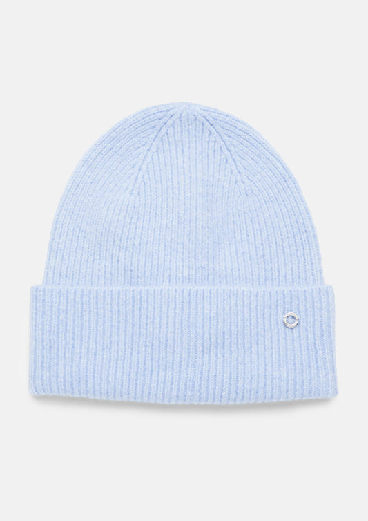s.Oliver - Unifarbene Mütze aus weichem Strick - Farbe: Blau blau