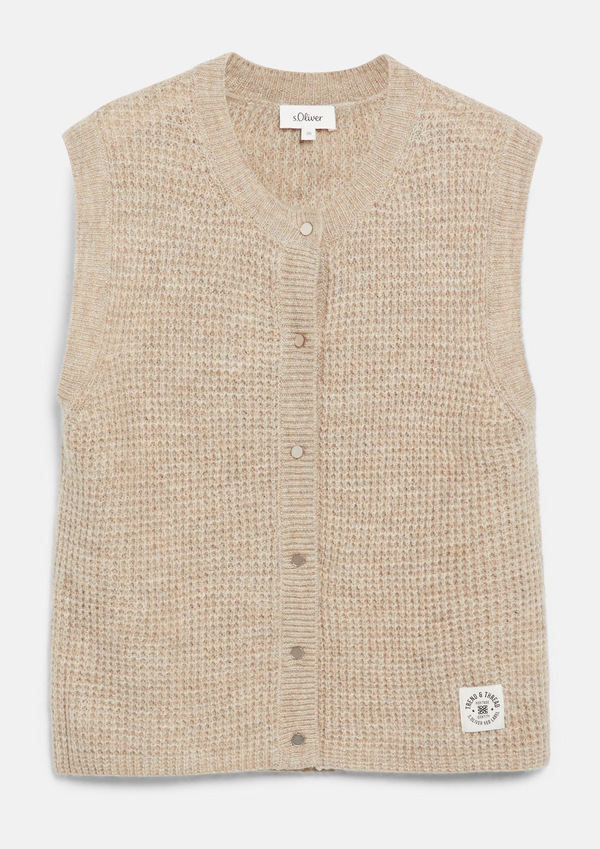 s.Oliver - Strickweste aus Alpakamix - Farbe: Beige beige