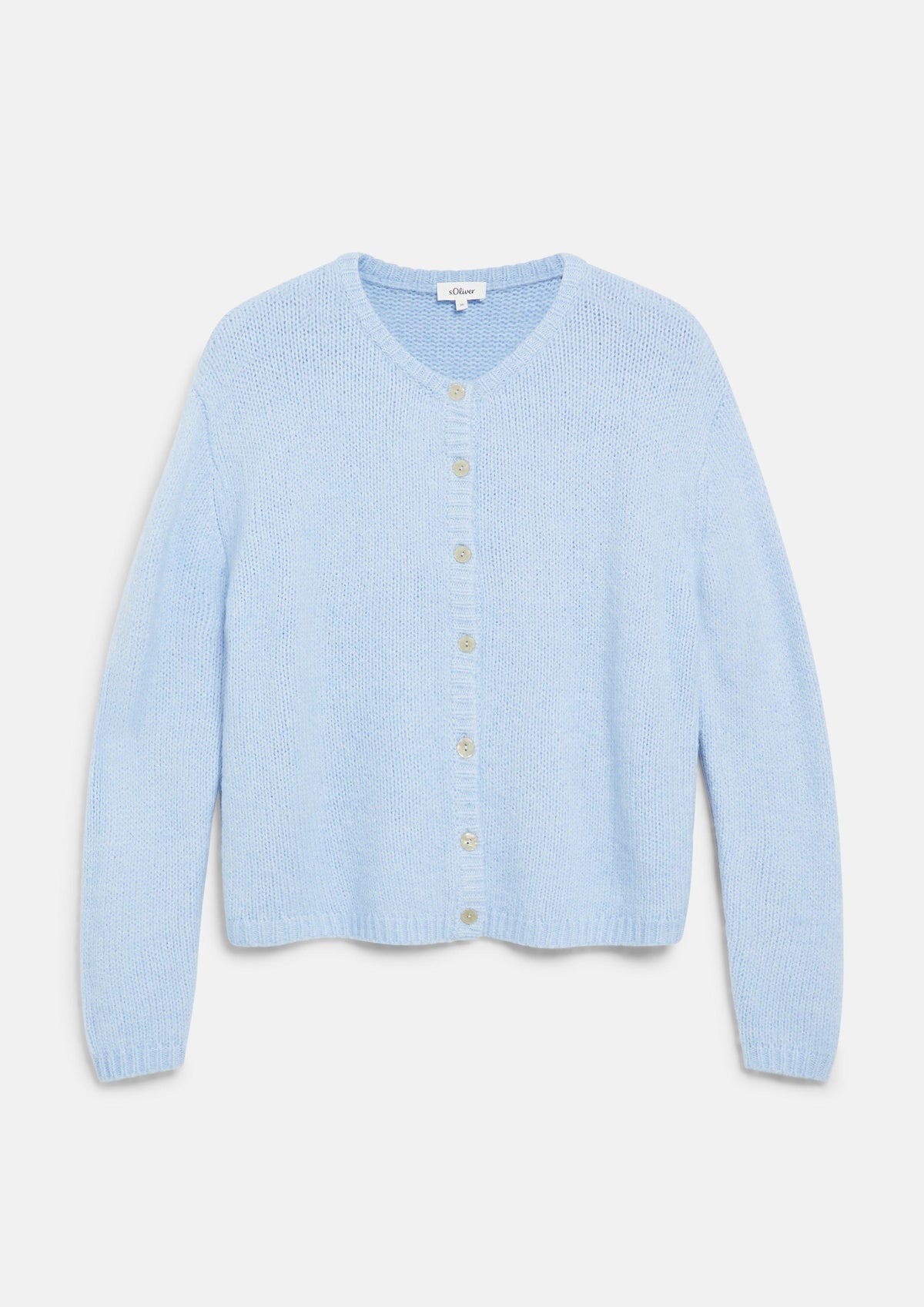s.Oliver - Weiche Strickjacke aus Alpakamix - Farbe: Blau blau