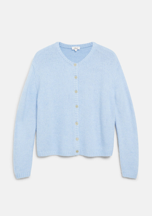 s.Oliver - Weiche Strickjacke aus Alpakamix - Farbe: Blau blau