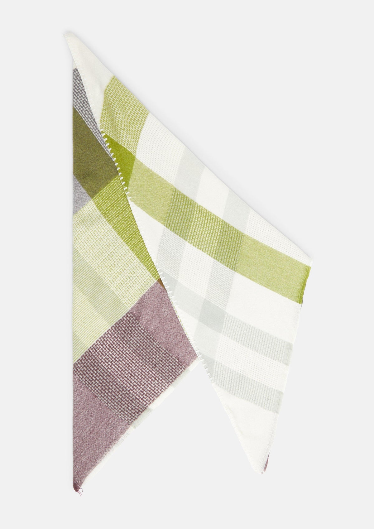 s.Oliver - Schal mit Karo-Muster und Artwork - Farbe: Grün, mehrfarbig mehrfarbig, grün