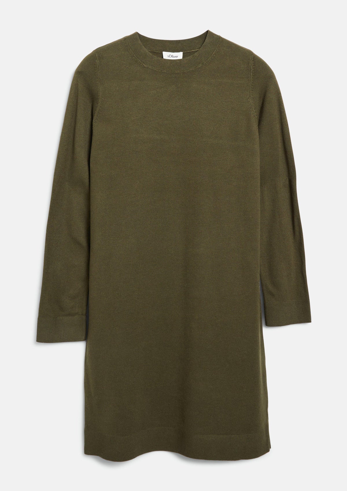 s.Oliver - Kleid mit Rundhalsausschnitt / Langarm - Farbe: Olive olive