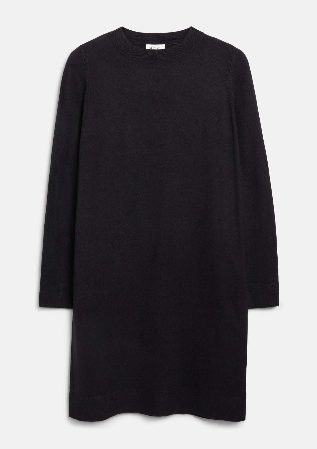 s.Oliver - Kleid mit Rundhalsausschnitt / Langarm - Farbe: Schwarz schwarz