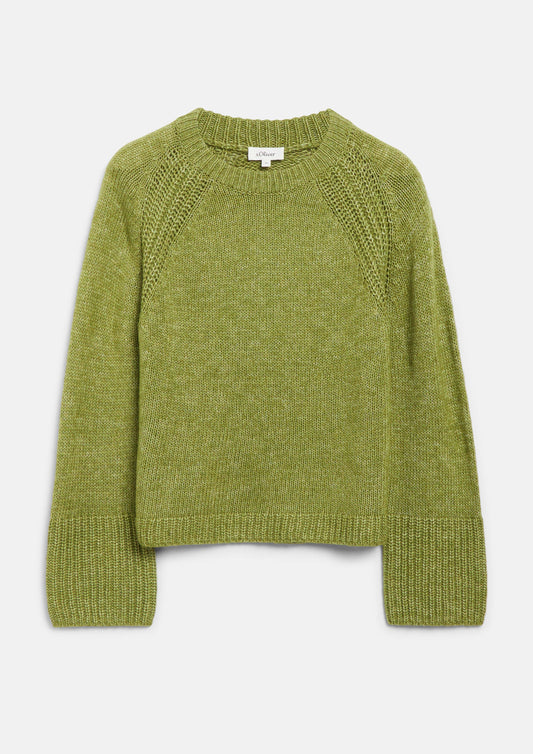 s.Oliver - Strickpullover mit Rundhalsausschnitt - Farbe: Grün grün