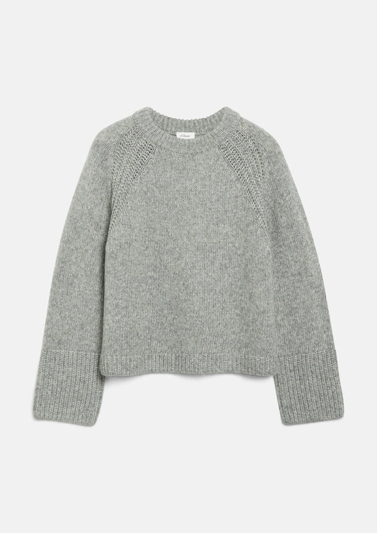 s.Oliver - Strickpullover mit Crew Neck - Farbe: Grau grau