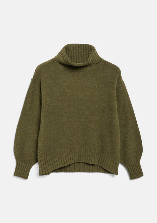 s.Oliver - Bouclé-Strickpullover mit Rollkragen - Farbe: Olive olive