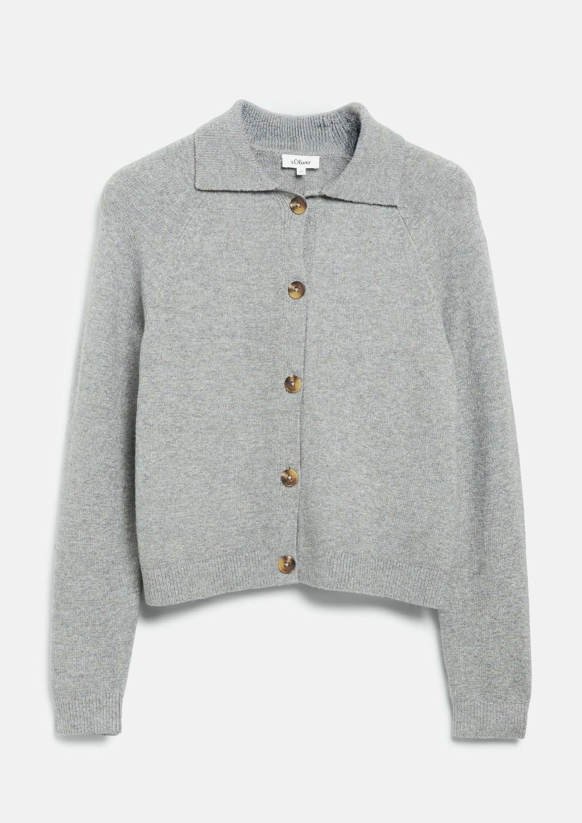 s.Oliver - Strickjacke mit Knopfleiste / Regular Fit - Farbe: Grau grau