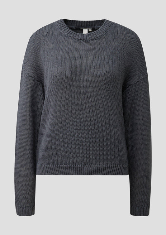 QS - Pullover mit überschnittener Schulter - Farbe: Grau grau