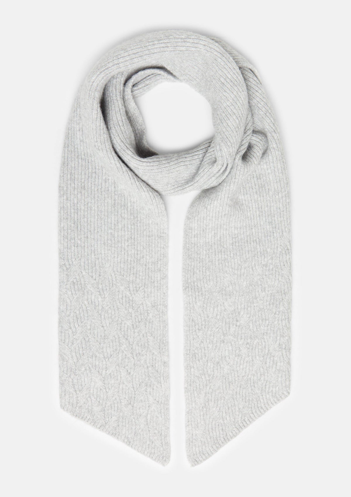s.Oliver - Tuch mit Zopfmuster - Farbe: Grau grau