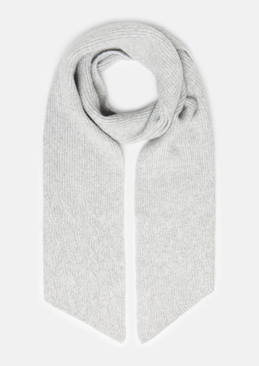 s.Oliver - Tuch mit Zopfmuster - Farbe: Grau grau