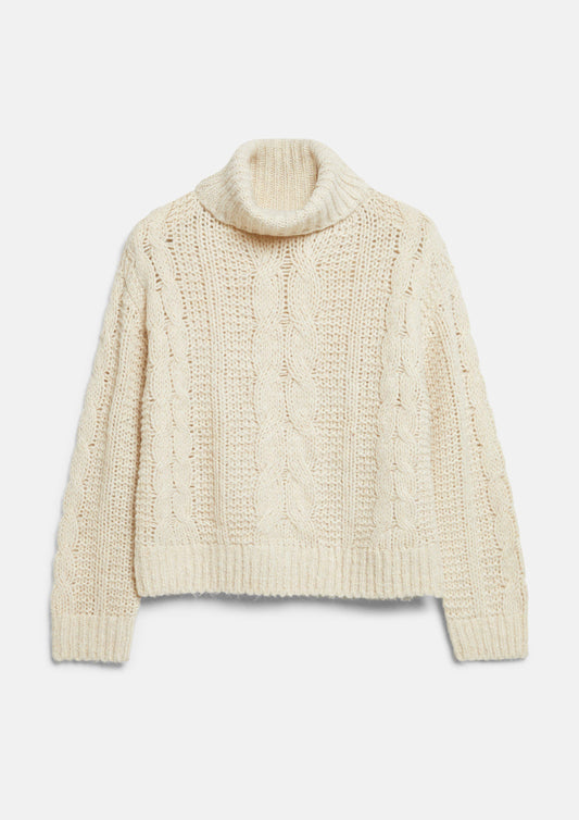 s.Oliver - Rollkragenpullover mit Zopfmuster - Farbe: Beige beige