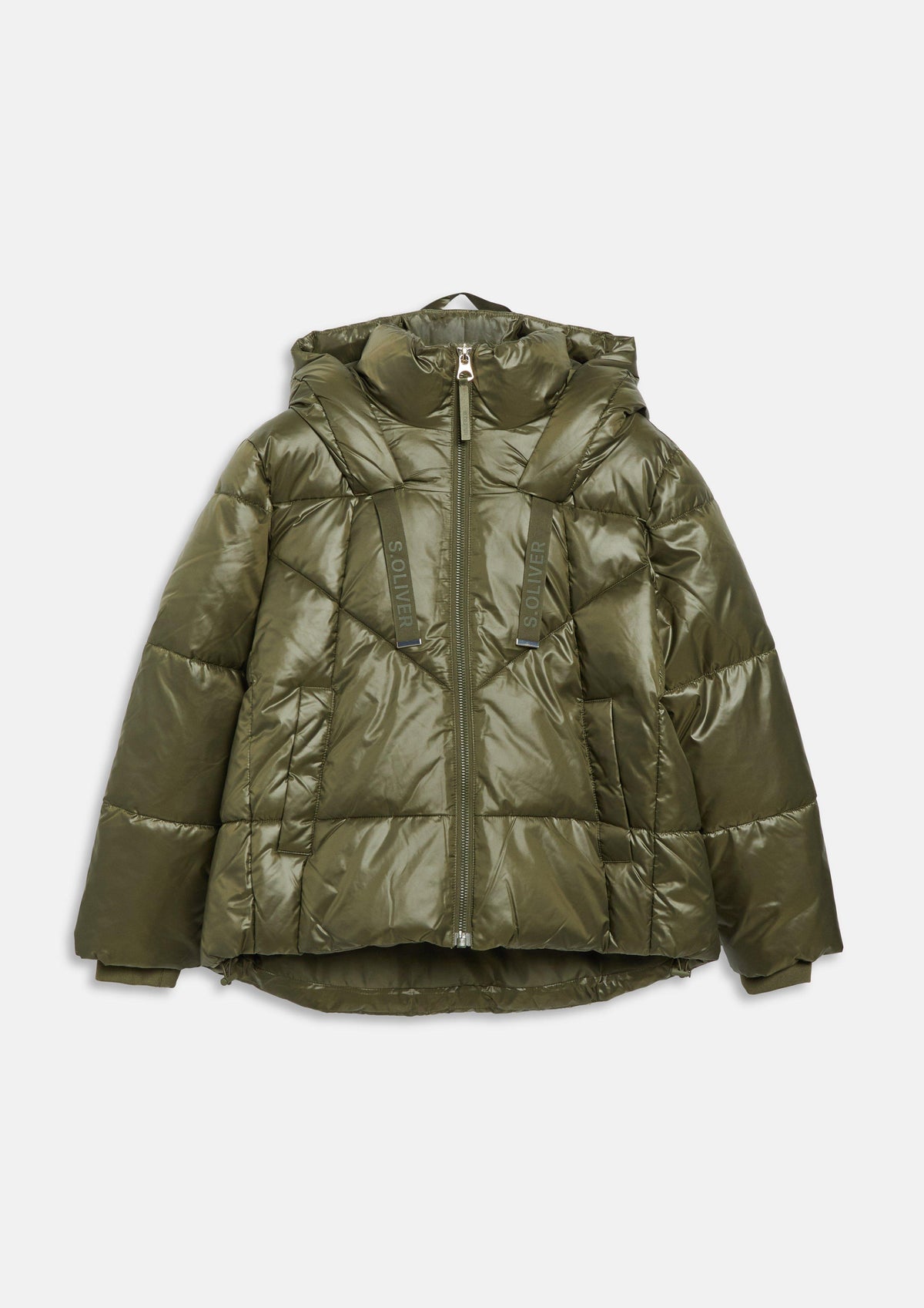 s.Oliver - Pufferjacke in glänzender Optik - Farbe: Olive olive