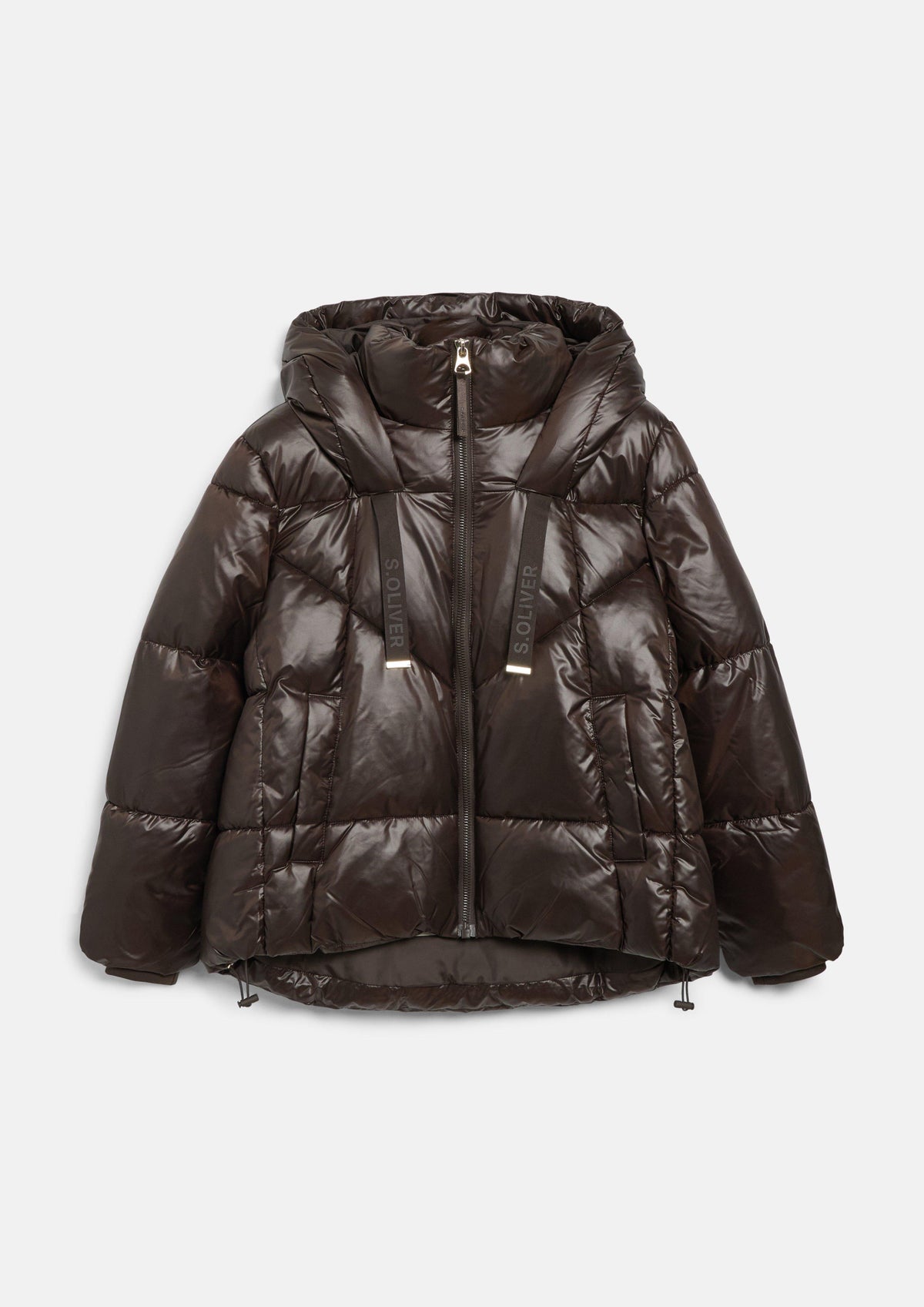 s.Oliver - Pufferjacke in glänzender Optik / Relaxed Fit - Farbe: Braun braun