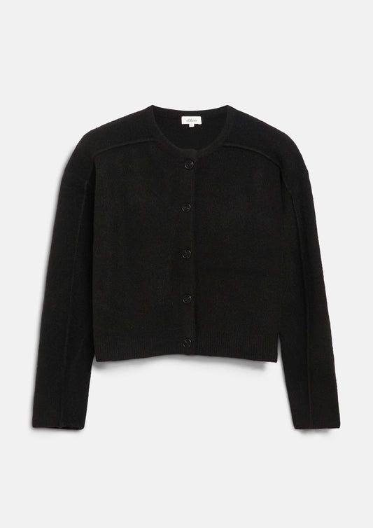 s.Oliver - Strickjacke mit Knopfleiste - Farbe: Schwarz schwarz
