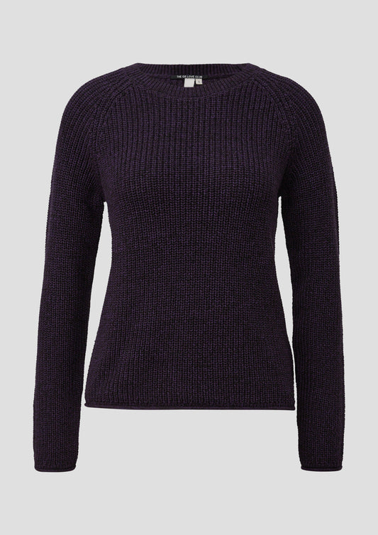 QS - Strickpullover aus Baumwollmix - Farbe: Lila lila