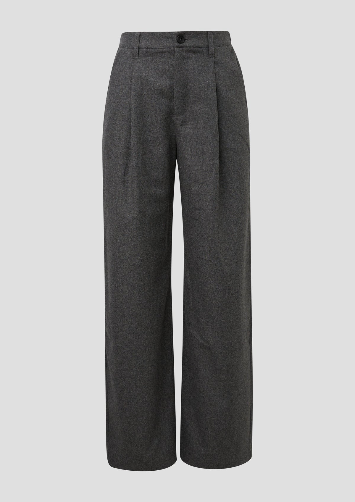 QS - Flanellhose aus Wollmix - Farbe: Grau grau